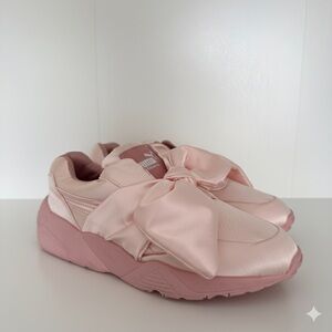 Puma Blush Satin Bow Sneakers